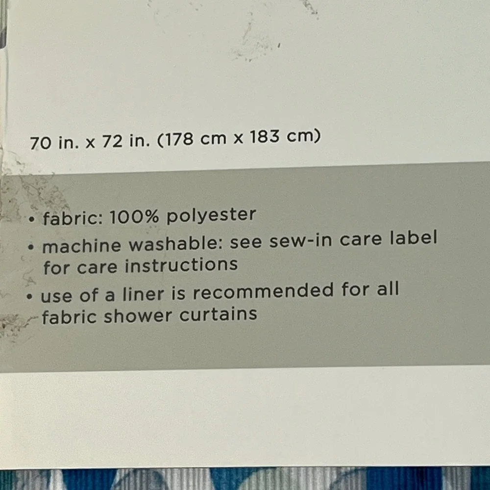 Room & Retreat Rainy Day Indigo Shower Curtain Blue Raindrop Fabric 70x72 NEW